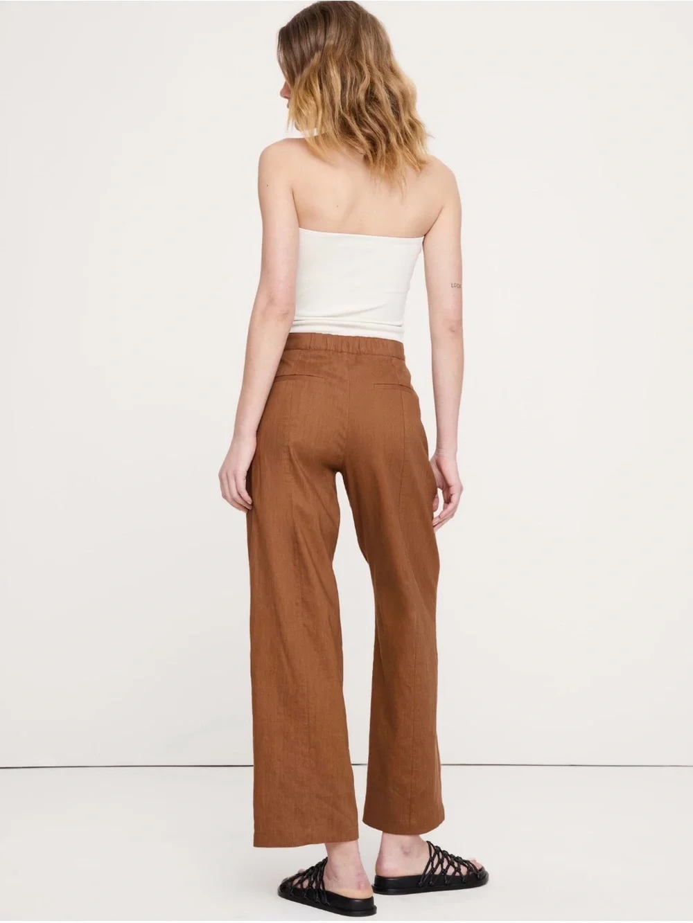 NWT Banana Republic High Rise Straight Utility Linen Viscose Cinnamon Pant Sz 4